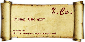 Krump Csongor névjegykártya
